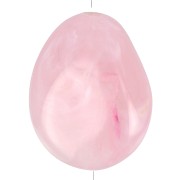 Flat irregular bead 25x20 mm in translucent resin - Light pink marbled x1