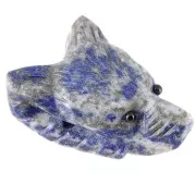 35x25mm gemstone Wolf Head Pendant - Lapis lazuli x1