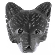 35x25mm gemstone Wolf Head Pendant - Black Agate x1|raw }}