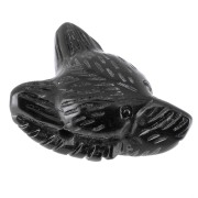 35x25mm gemstone Wolf Head Pendant - Black Agate x1