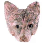 35x25mm gemstone Wolf Head Pendant - Rhodonite x1|raw }}