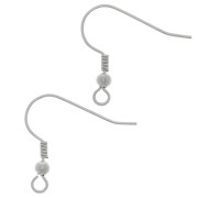 Earwires 21mm Rhodium tone x6