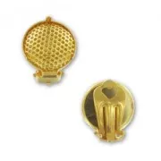 Ear clips with sieve 16mm fine Gold plated x2