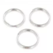 Double jumprings 10x0.7mm Silver tone x25