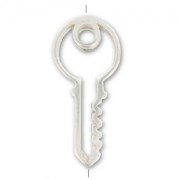 Key bead 60mm Silky silver tone x1
