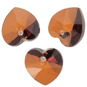 10,3x10mm PureCrystal 6228 Heart - Smoked Amber x6|raw }}