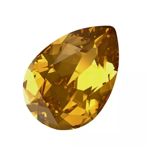 14x10mm PureCrystal 4320 Pear Fancy Stone - Golden Topaz x1