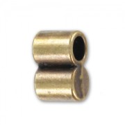 Double Terminator for 3mm cords Bronze tone x1|raw }}