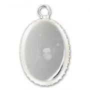 925 Sterling Silver Pendant cabochon setting 18x13mm x1