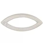 15x7mm Navette connector - Fine Silver Plating x1