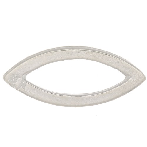 15x7mm Navette connector - Fine Silver Plating x1