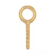 Screw-in hooks with 4mm ring - Fine Gold plated x4