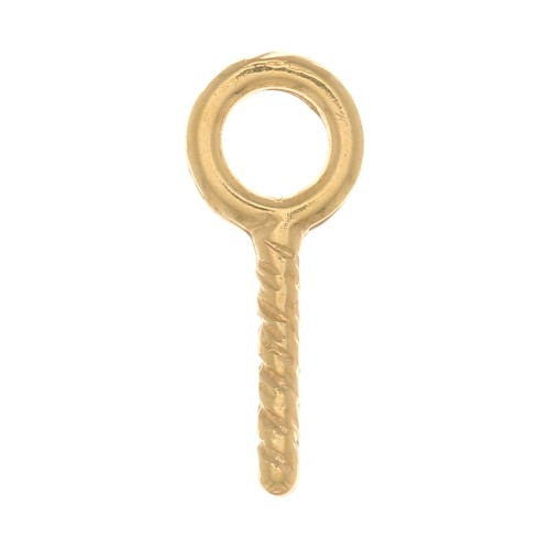 Screw-in hooks with 4mm ring - Fine Gold plated x4