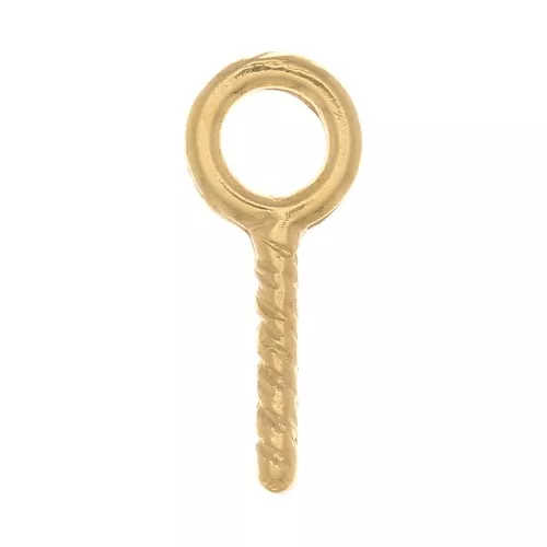Screw-in hooks with 4mm ring - Fine Gold plated x4