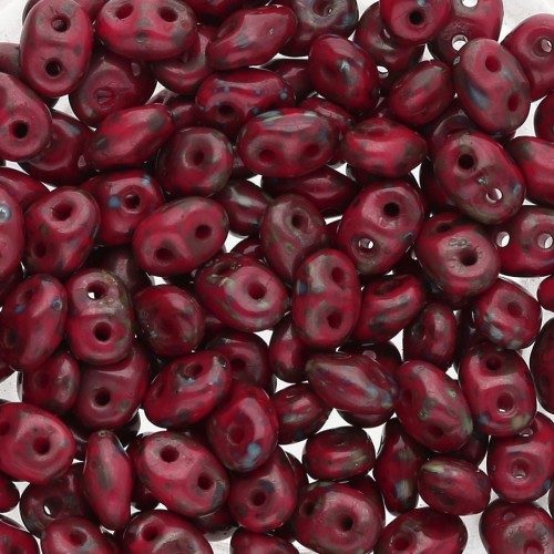 SuperDuo 2.5x5mm Opaque Red Picasso x10g