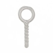 Screw-in hooks with 4mm ring - Fine silver plating x4