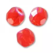 Fire Polished faceted round beads 3 mm Light Siam AB x50