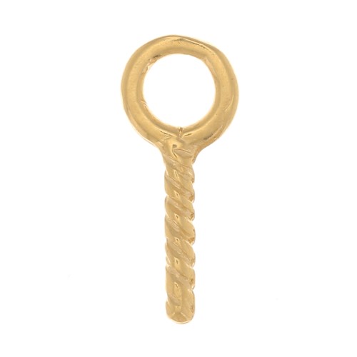 Screw-in Hook with 4mm Ring - 3 micron gold plated x4