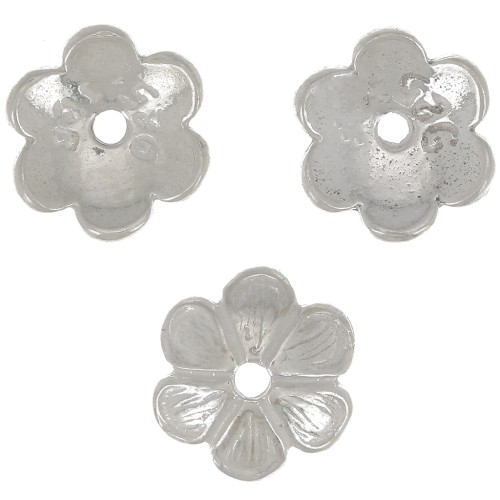 7mm 925 Sterling Silver Flower bead cap x1