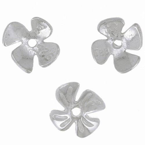 8mm 925 Sterling Silver Flower bead cap x1