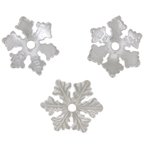 10mm 925 Sterling Silver Snowflake bead cap x1