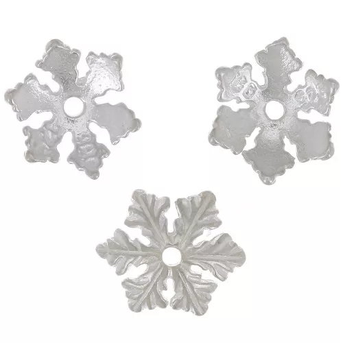 10mm 925 Sterling Silver Snowflake bead cap x1