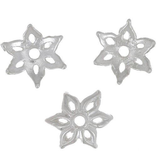 8mm 925 Silver Hollow Flower bead cap x1