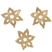 8mm Hollow Flower bead cap - 3 Micron Gold Plated x1