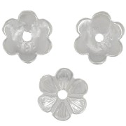 7mm Flower bead cap - Fine silver plating x1