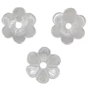 7mm Flower bead cap - Fine silver plating x1