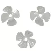8mm worked Flower bead cap - Fine silver plating x1