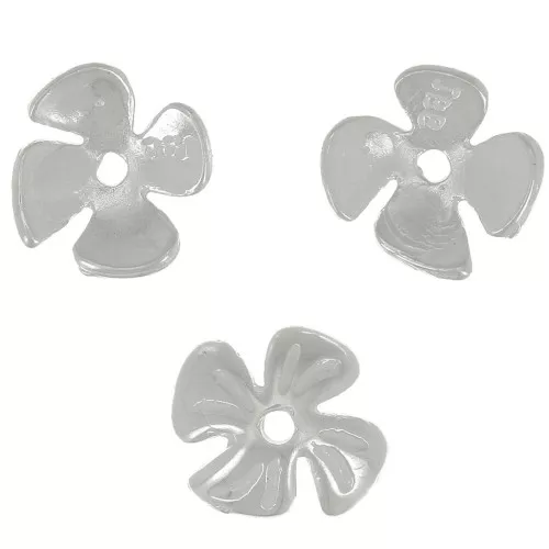 8mm worked Flower bead cap - Fine silver plating x1