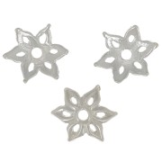 8mm Hollow Flower Bead cap - Fine Silver plated x1|raw }}