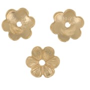 7mm Flower bead cap - Fine Gold plated x1|raw }}