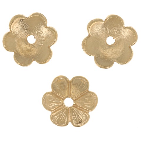 7mm Flower bead cap - Fine Gold plated x1