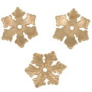 10mm Snowflake bead cap - Fine Gold plated x1|raw }}