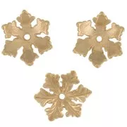 10mm Snowflake bead cap - Fine Gold plated x1