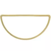 30x15mm Mounting and weaving ring half circle - Raw brass x1