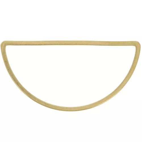 30x15mm Mounting and weaving ring half circle - Raw brass x1