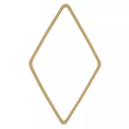 33x19 mm Rhombus Mounting ring - Raw brass x1