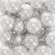 3mm Holeless beads - mini balls - Fine silver plating x100