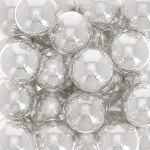 3mm Holeless beads - mini balls - Fine silver plating x100