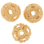 4mm Round filigree beads - Fine Gold Plated x20|raw }}