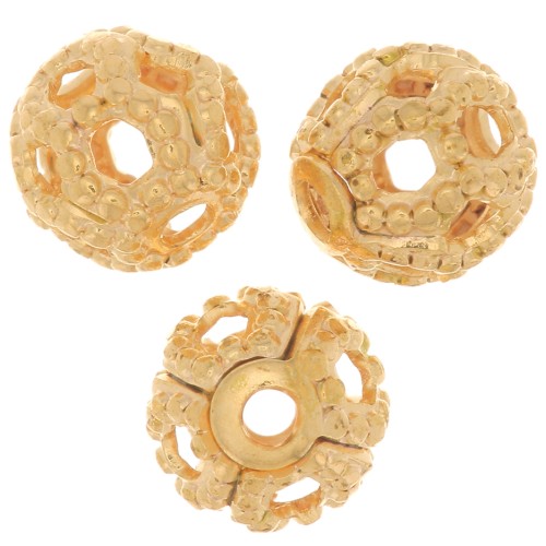 4mm Round filigree beads - Fine Gold Plated x20