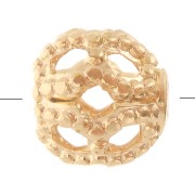 4mm Round filigree beads - Fine Gold Plated x20