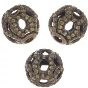4mm Round filigree beads - Bronze Tone x20