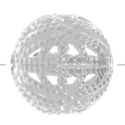 12mm Round filigree beads - Fine silver plating x10