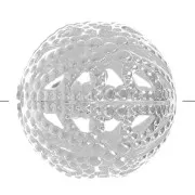 12mm Round filigree beads - Fine silver plating x10