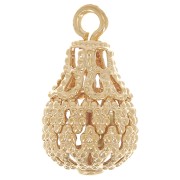 14x8mm Filigree Drop Charms - Fine gold Plated x10|raw }}