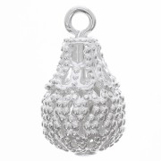 14x8mm Filigree Drop Charms - Fine silver plating x10|raw }}